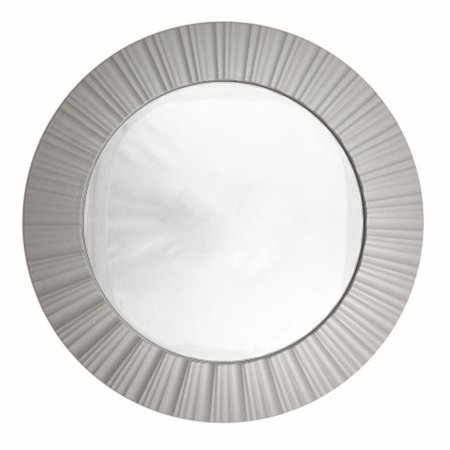 PURELY PECAN Gordon 31812249 20 in. Simply Elegant Silver Fluted Frame Decorative Round Wall Mirror 31812249